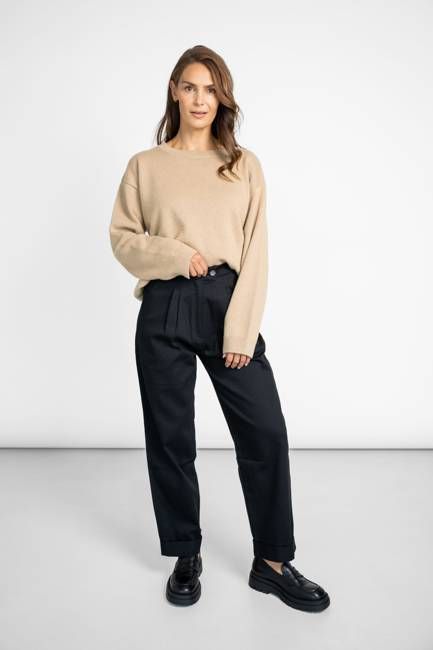 Verkürzte Hose Schwarz