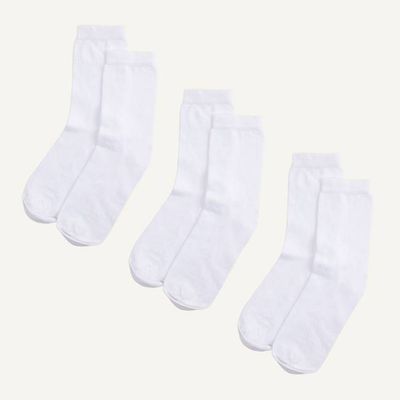 Organic Cotton Crew Sock in Salt 3-Pack