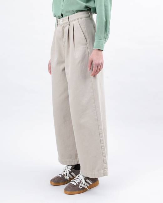 Wide Leg Pants Ecru