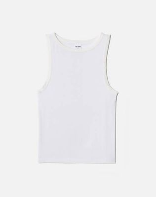 Ribbed High Neck Tank - Off White