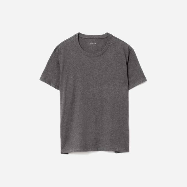The Organic Cotton Box-Cut Pocket Tee | Charcoal | No Pocket
