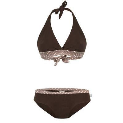 Bio Baumwolle Bikini-Hose Fjorde braun / Punkte