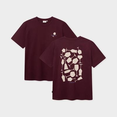DEDICATED - T-shirt Stockholm Wine Cups Fig Red