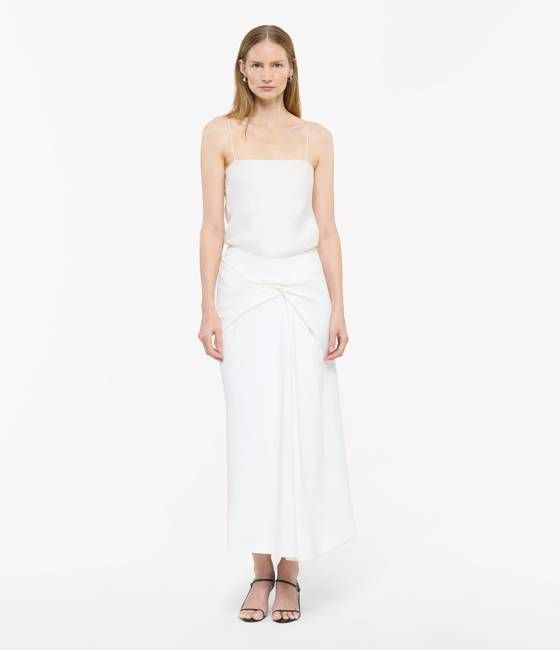 Asymmetrical Twist Skirt | Off White