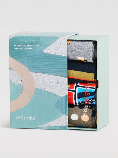 Mens Collins Beer Bamboo 4 Sock Gift Box - Multi