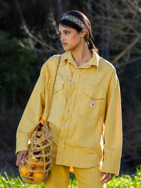 CAMISA RHODA AMARILLA WESTERN OVERSIZE