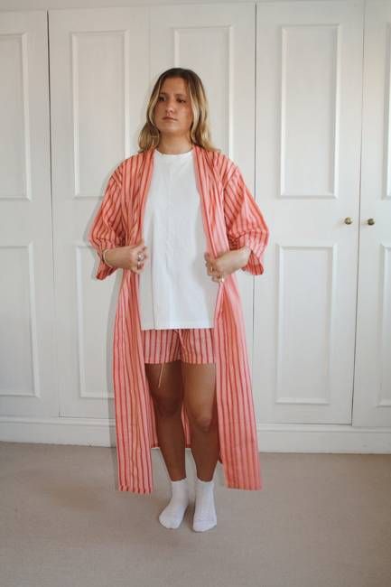 Pink Stripe Robe