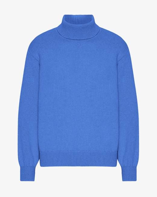 Merino Wool Turtleneck - Pacific Blue