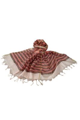 Chanderi Stola Nr. 28 aus Seidenbaumwolle mit Blockprint Jodhpur Edit
