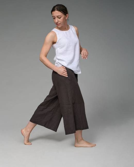 Joy - Linen Culottes in Chocolate
