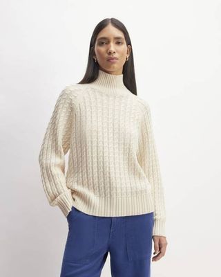 The Cotton Merino Cable Turtleneck | Canvas