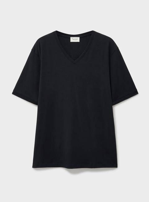 ZQ Merino Super 120s Jersey Black V-Neck T-Shirt