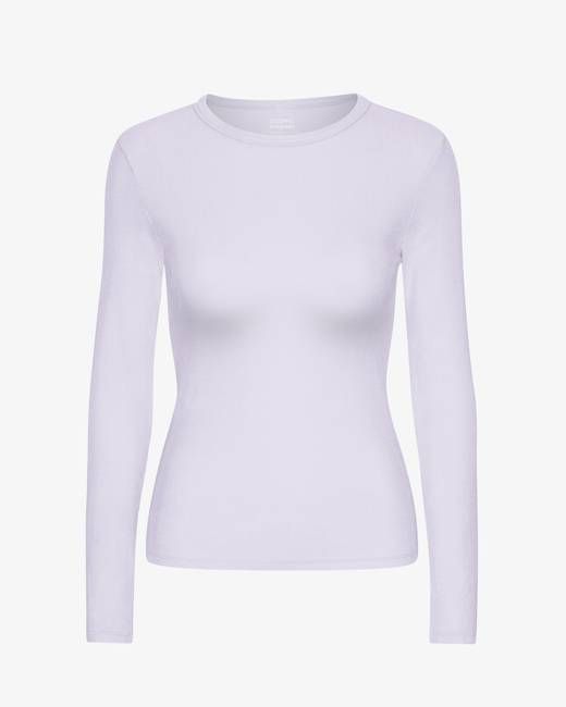 Women Organic Rib LS T-Shirt - Soft Lavender