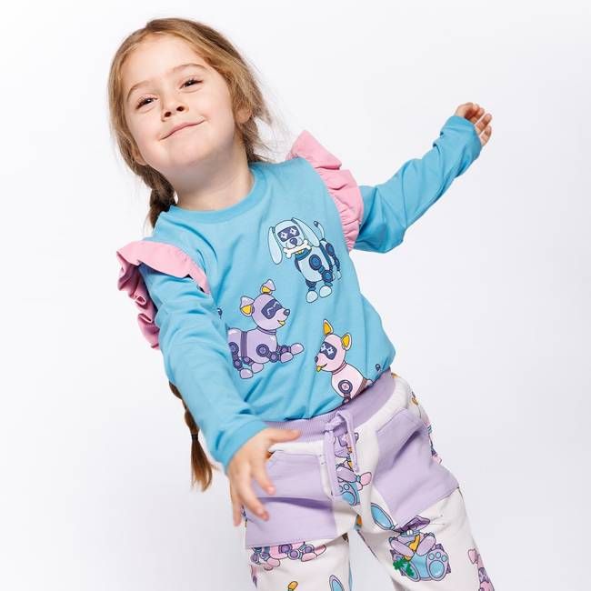 Regent long-sleeved top with robot dogs