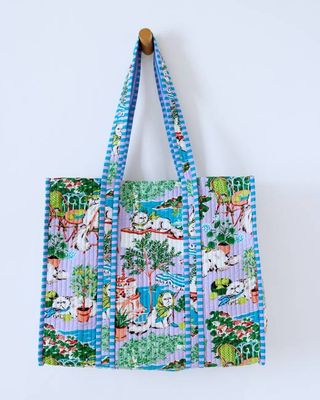 Mediterranean Meow - The Traveler Tote - Lilac & Lime