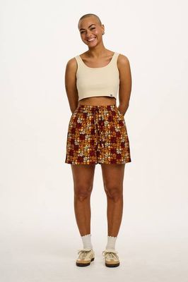 Charlie - Cotton Shorts in Ecru & Orange Kiara Print