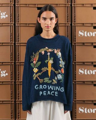 Twinsun Knit Rollneck - Indigo Growing Peace