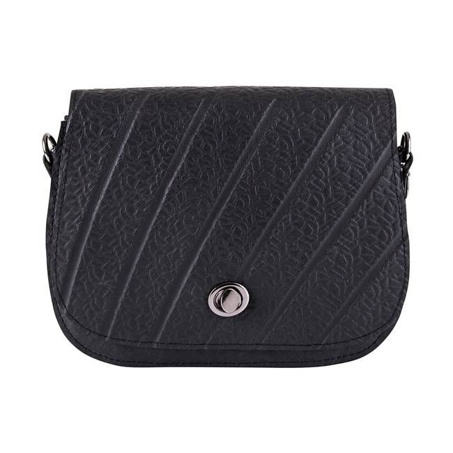 Becca Classic Black Vegan Saddle Bag
