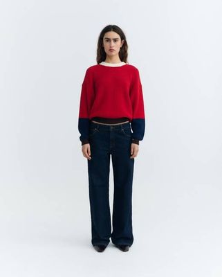 Red organic cotton sweater Carmen