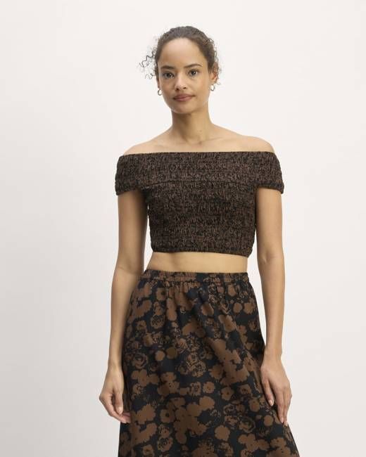 The Gauze Smock Top | Black / Cocoa Small Floral