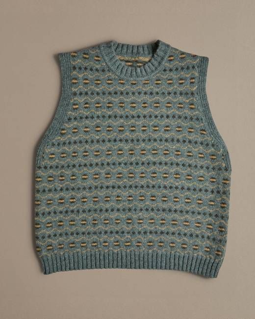 Fair Isle Vest | Aegean Teal