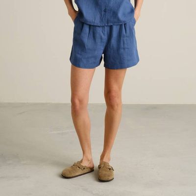 DEDICATED - Shorts Djupvik Linen True Blue
