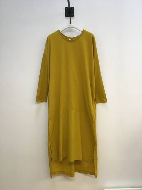 Kame Organic Cotton Long-Sleeved Dress in Chartreuse Sample
