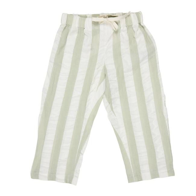 Loose Summer Pants (Seersucker Wide Stripe) - Sea Foam
