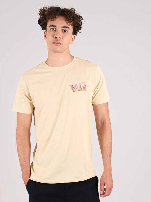 Roller Coaster Mens Tee, Organic Cotton, in Beige