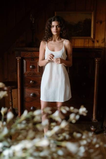 The Flora Slip (Short) | Ivory