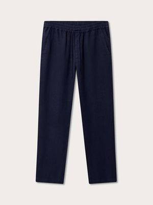 Men's Navy Blue Eleuthera Linen Trousers