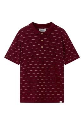 PERRY - Cotton Tencel polo - Berry/Orange