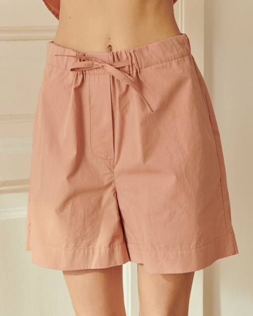 Vintage Pajama Shorts Cotton Comfort in Coral
