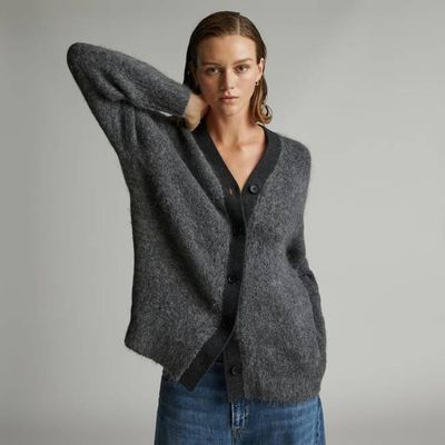 The SuperFuzz Alpaca Oversized Cardigan | Heathered Charcoal