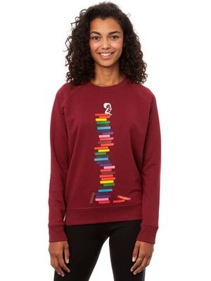 Books Girl Sweater burgundy