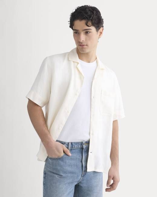 Linen Resort Shirt | Bone