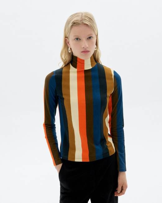 Orange striped burnley Ellen top