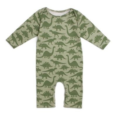Long Sleeve Romper - Dinosaurs Sage