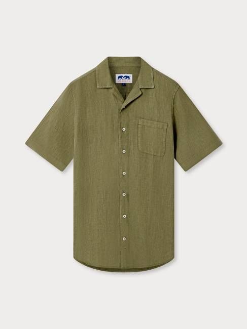 Men's Olive Green Arawak Linen Shirt