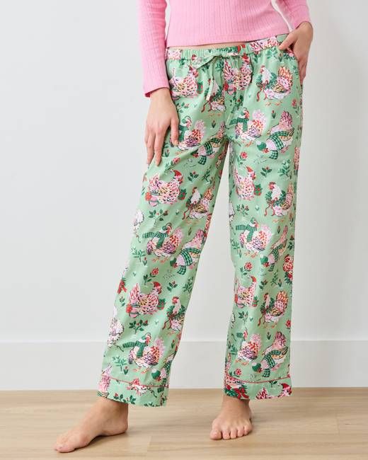 Holiday Hens - PJ Pants - Sage