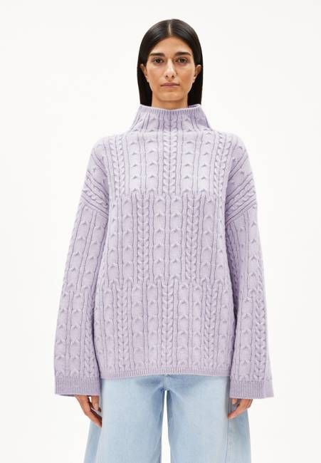 AAORI VANISE KNIT SWEATER | oatmilk-frozen lavender