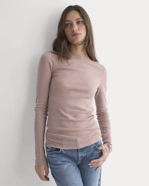 Tissue Boatneck Top | Dusty Rose