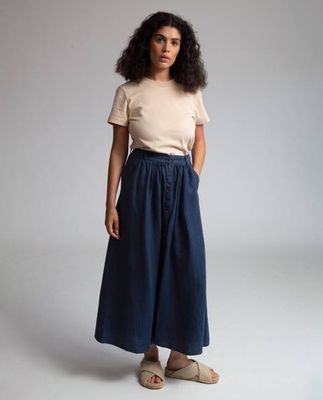 Ursa Linen Skirt In Navy