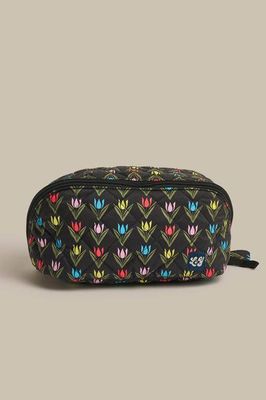 Makari - Expandable Washbag in Black Tulip Print