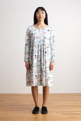 Copenhagen Dress - Snow Creatures Sky Blue