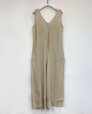 Gianna Linen Jumpsuit in Bone S Preloved