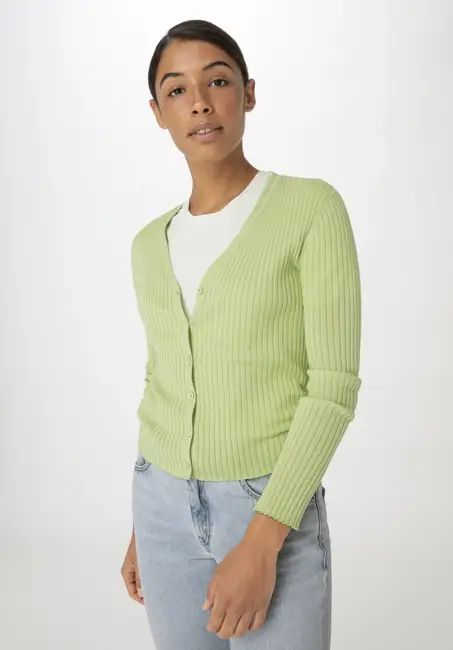 Rib cardigan Slim made from pure organic cotton