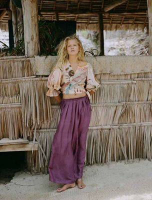 Bag pants - Aubergine