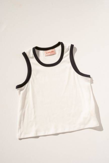 Chloe Tank - White/Navy