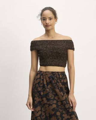 The Gauze Smock Top | Black / Cocoa Small Floral